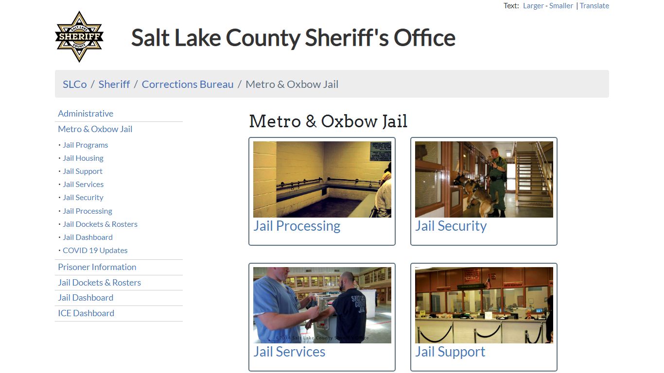 Metro & Oxbow Jail - Sheriff | SLCo - Salt Lake County, Utah